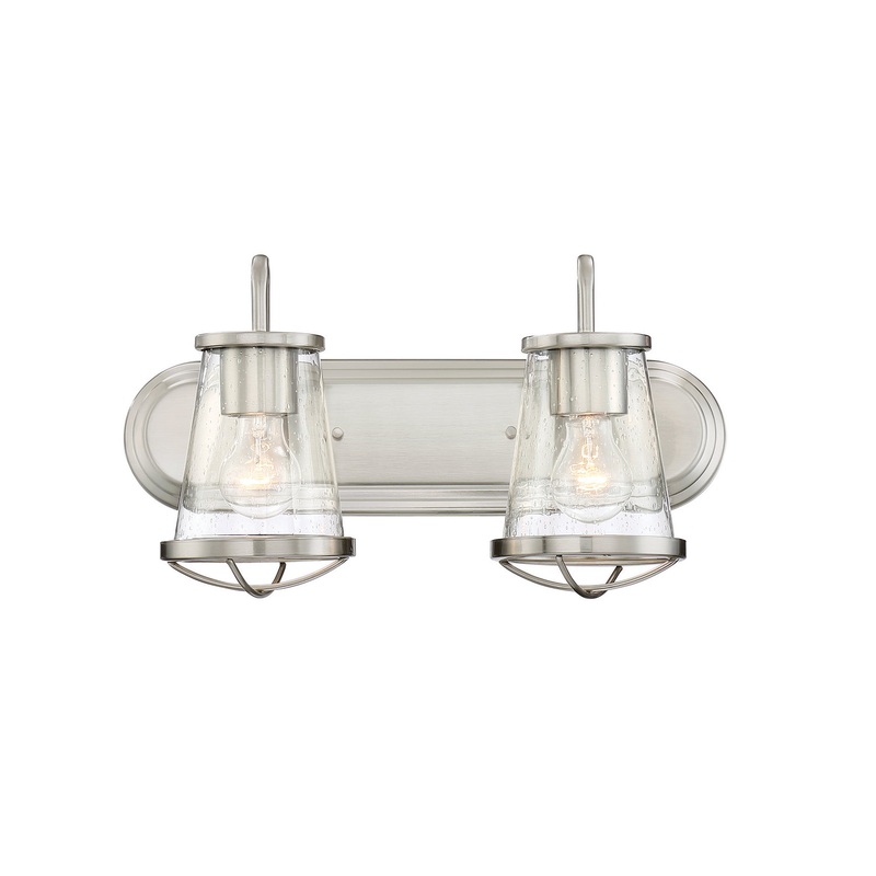 Darby Two Light Bath Bar in Satin Platinum
