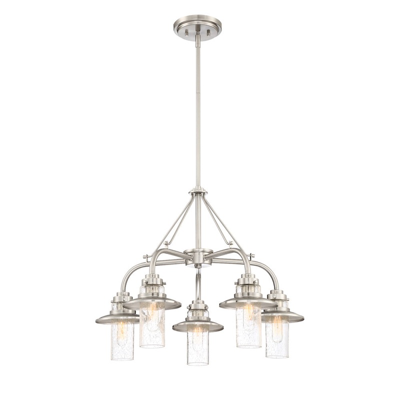 Dover Five Light Chandelier in Satin Platinum