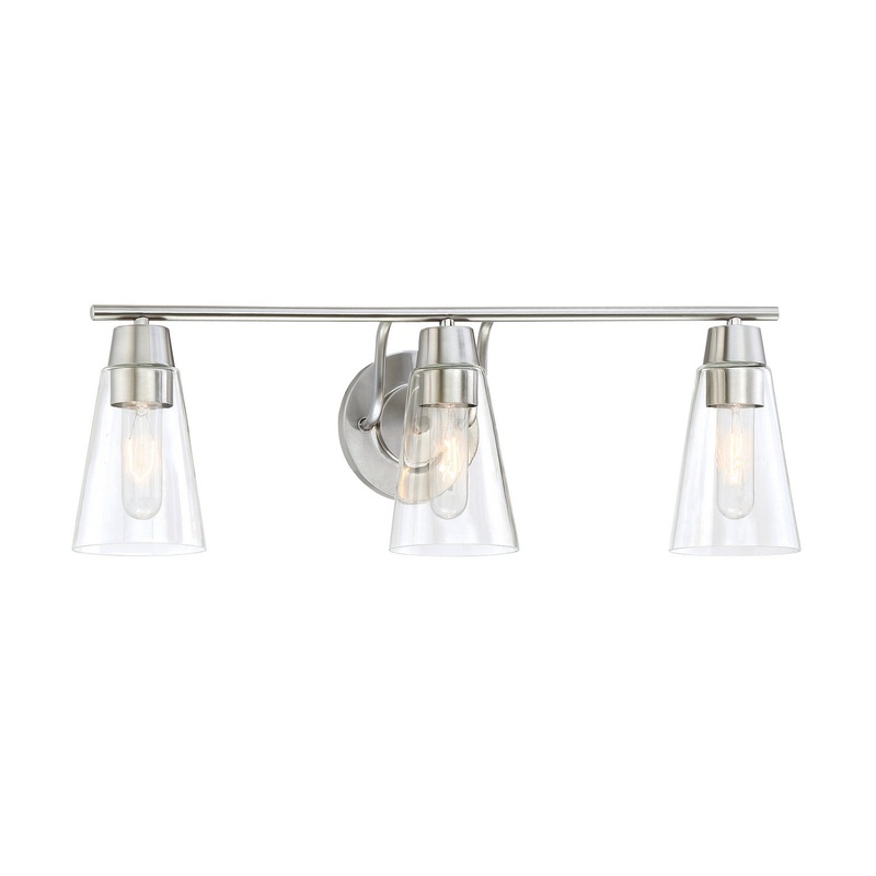 Echo Three Light Bath Bar in Satin Platinum