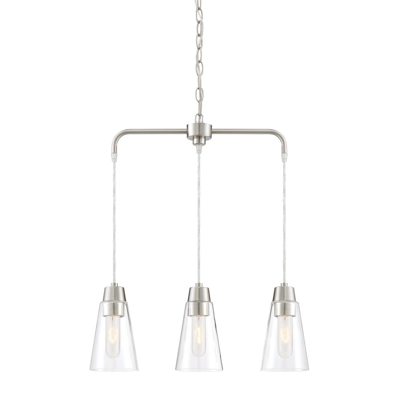 Echo Three Light Chandelier in Satin Platinum
