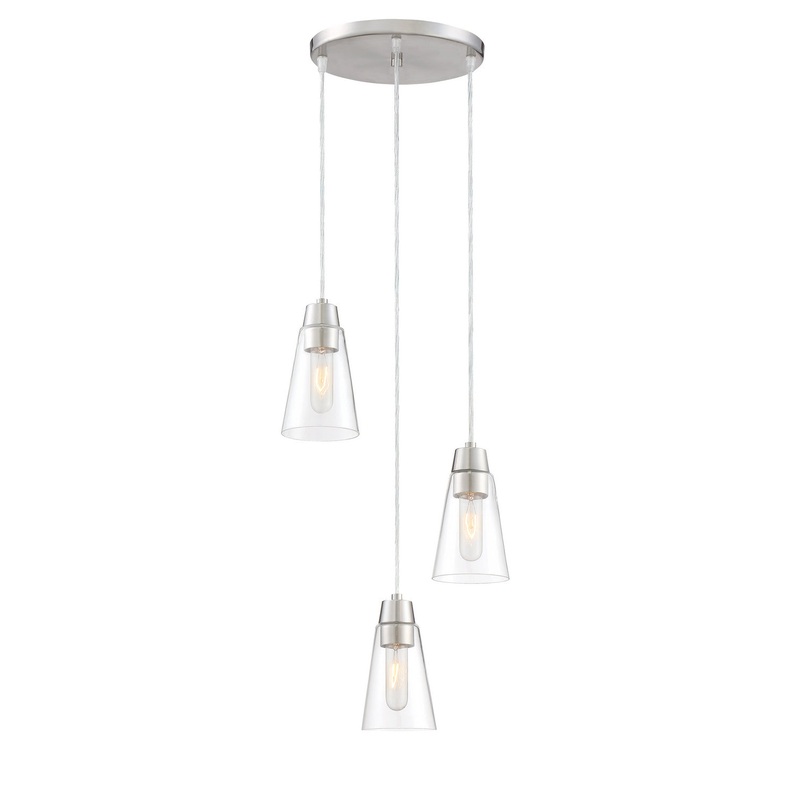 Echo Three Light Mini Pendant in Satin Platinum