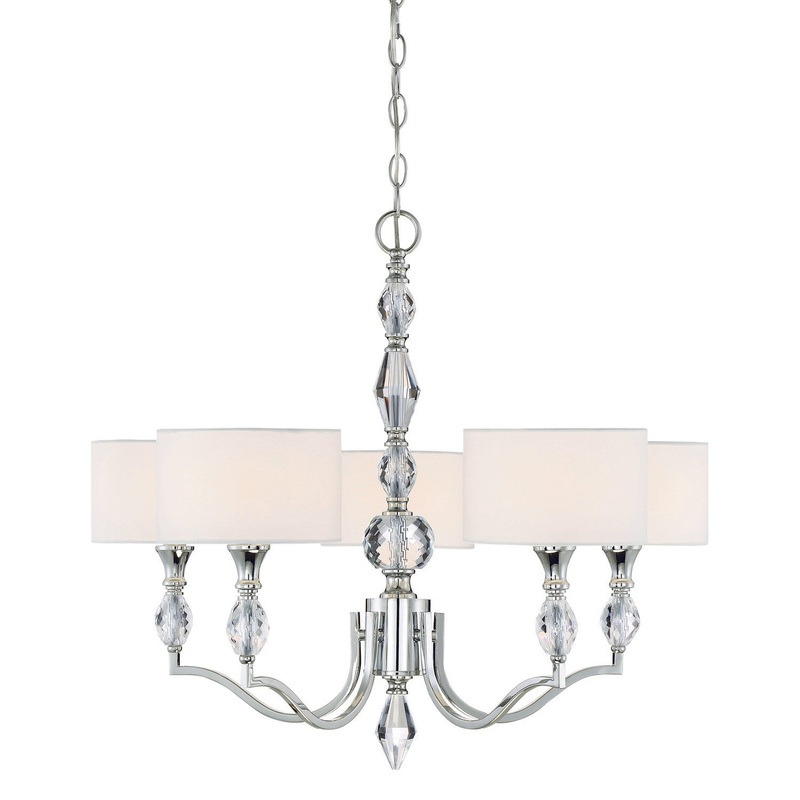 Evi Five Light Chandelier in Chrome