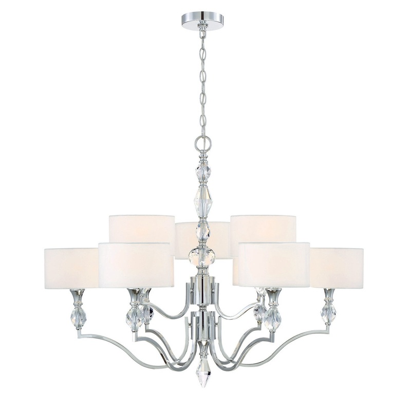 Evi Nine Light Chandelier in Chrome