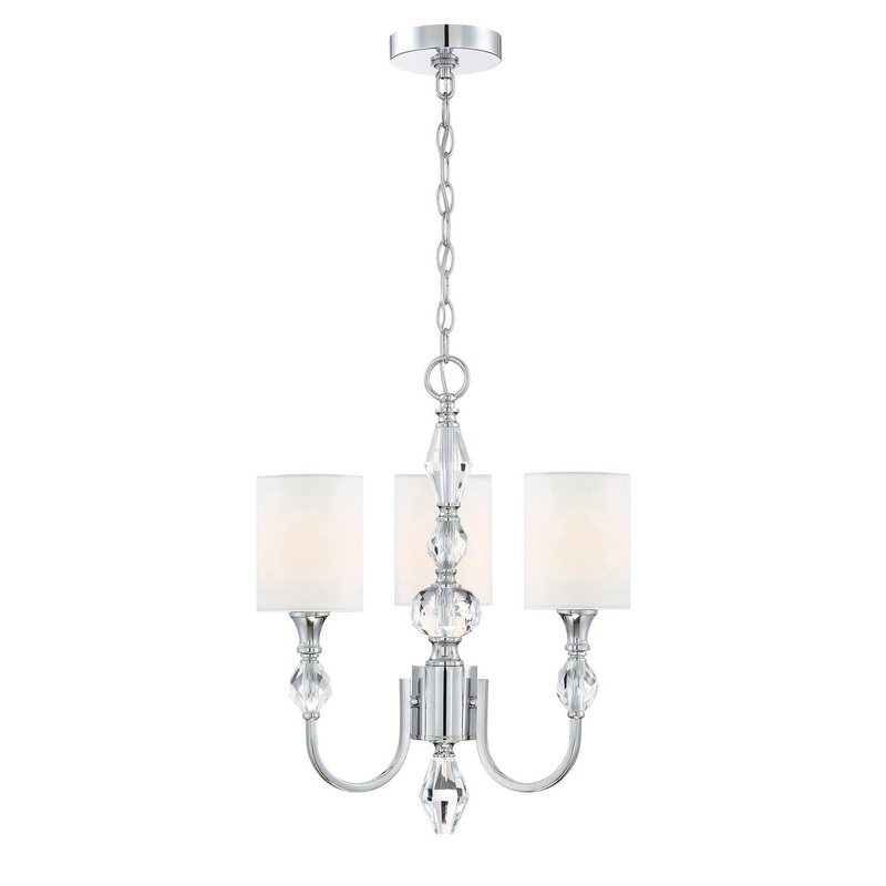 Evi Three Light Chandelier in Chrome