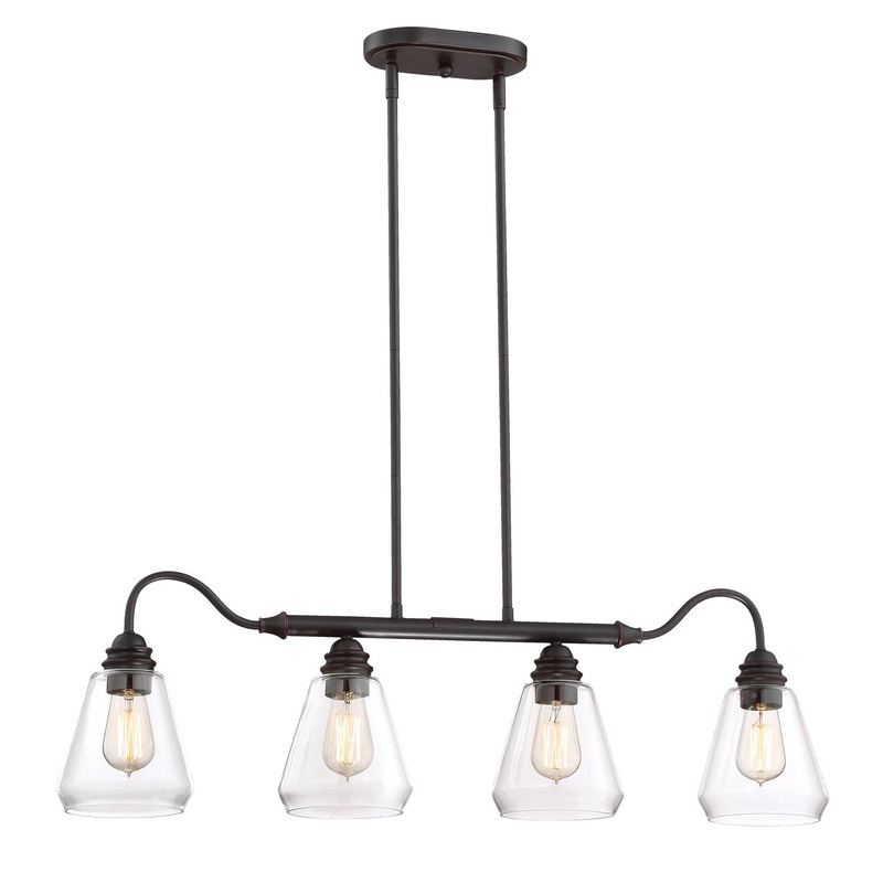 Foundry Four Light Island Pendant in Satin Bronze