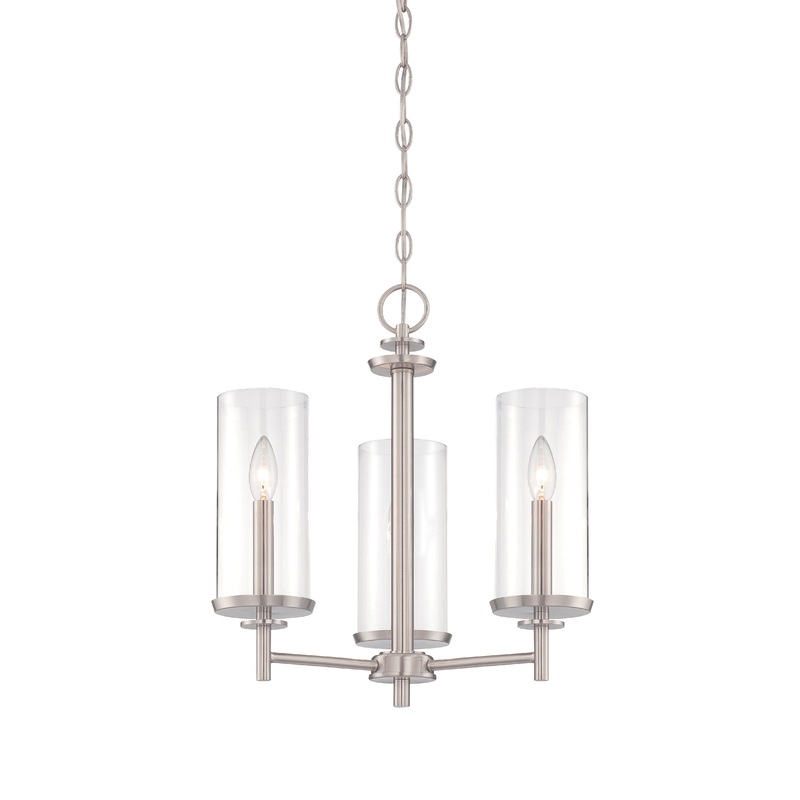 Harlowe Three Light Chandelier in Satin Platinum