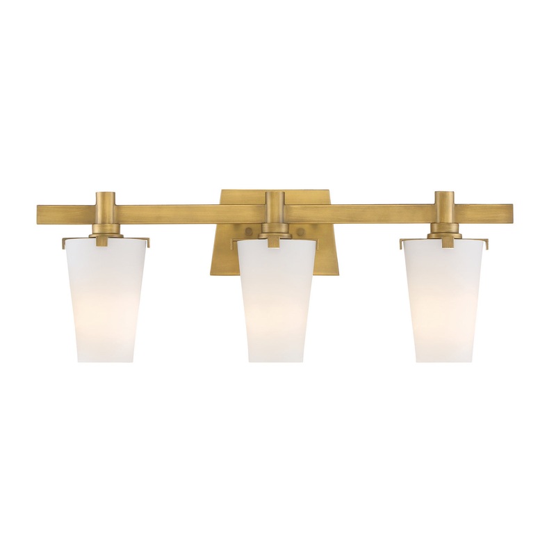 Hyde Park Three Light Bath Bar in Vintage Gold