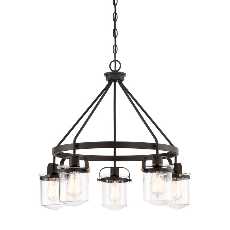 Jaxon Five Light Chandelier in Oil Rubbed Bronze