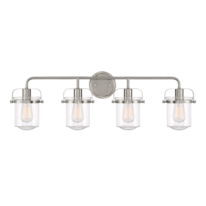 Jaxon Four Light Bath Bar Vanity in Brushed Nickel
