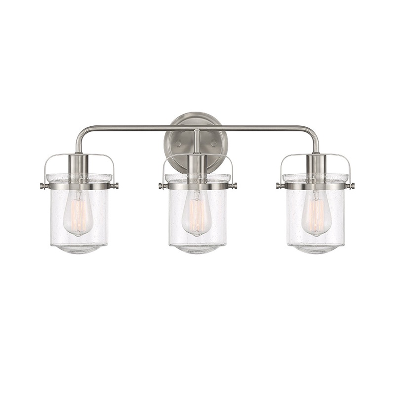 Jaxon Three Light Bath Bar Vanity in Brushed Nickel