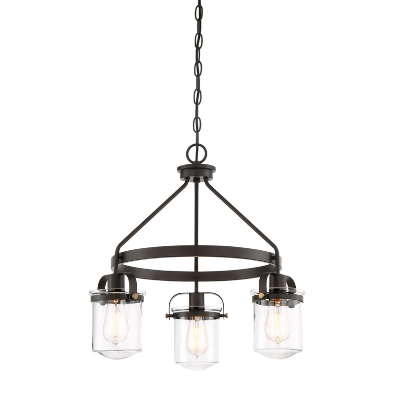 Jaxon Three Light Chandelier in Oil Rubbed Bronze
