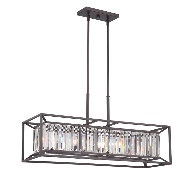 Linares Four Light Island Pendant in Vintage Bronze