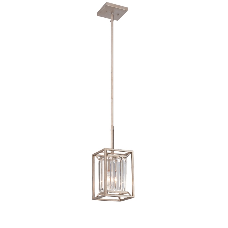 Linares One Light Mini Pendant in Aged Platinum