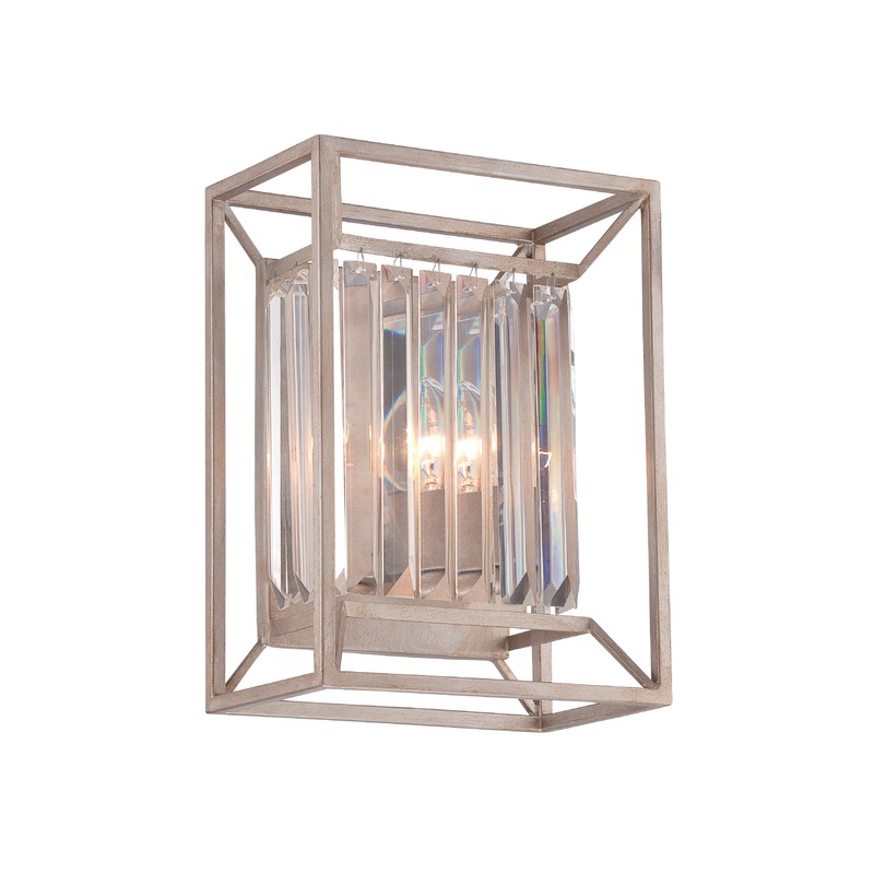 Linares Two Light Wall Sconce in Aged Platinum