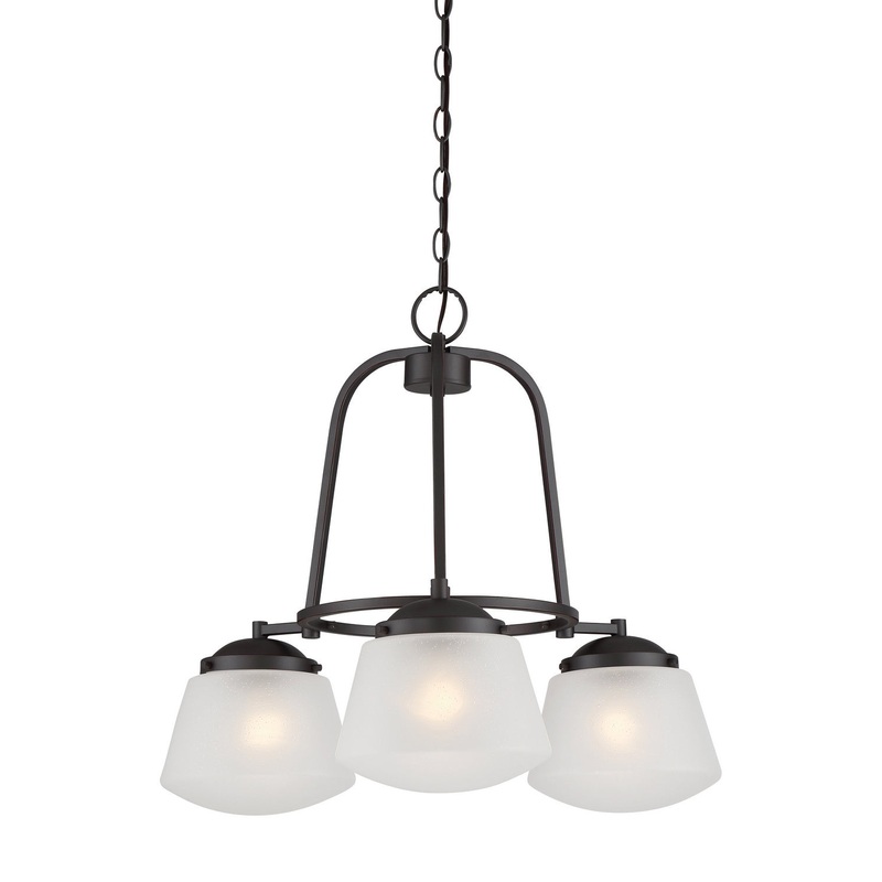 Mason Three Light Chandelier in Satin Bronze