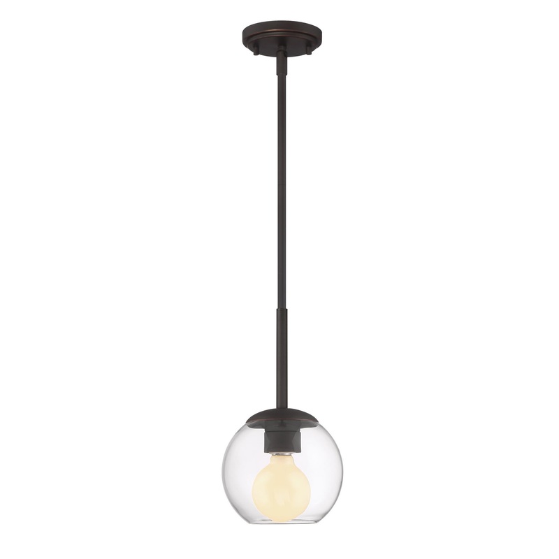Meridian One Light Mini Pendant in Satin Bronze
