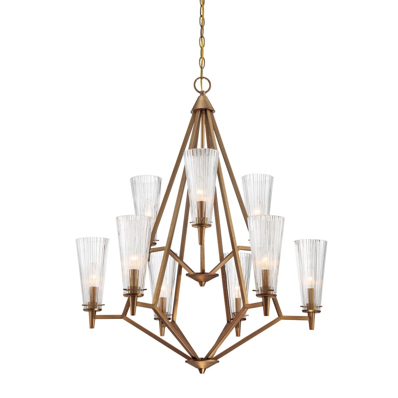 Montelena Chandelier in Old Satin Brass