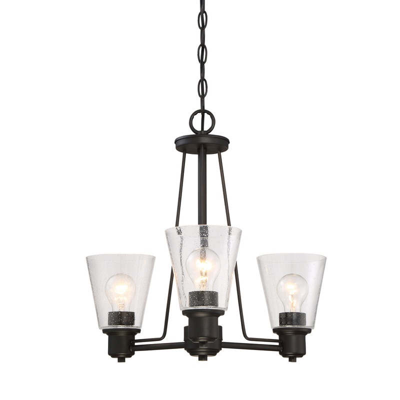 Printers Row Three Light Chandelier in Oil Rubbed Bronze