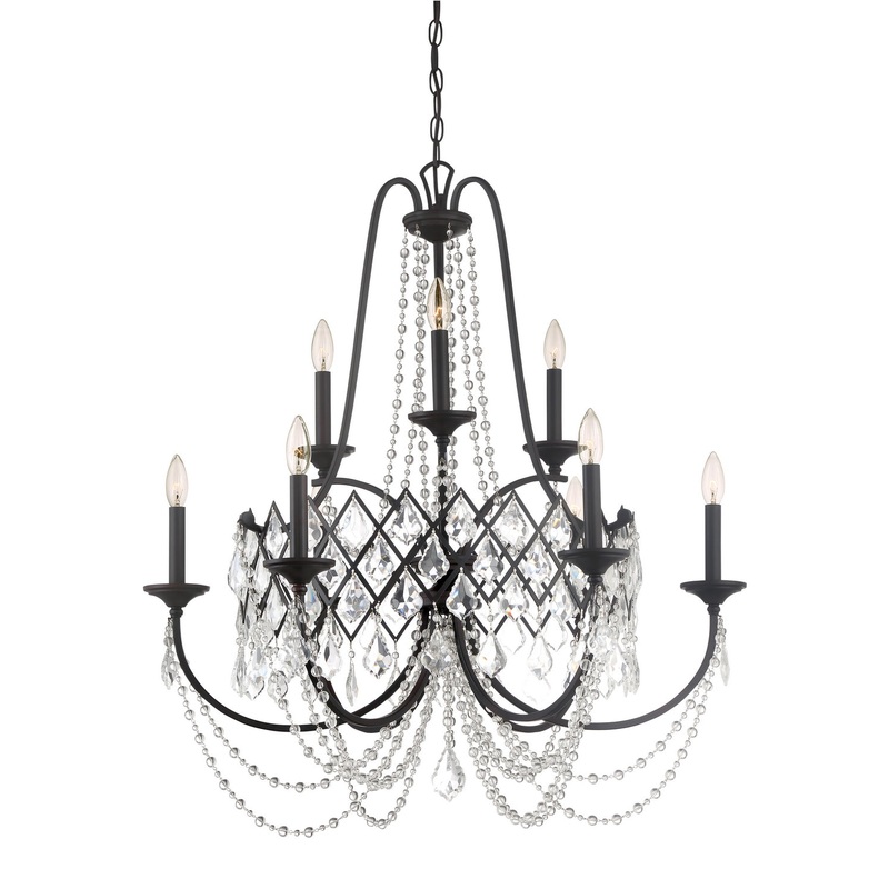 Ravina Nine Light Chandelier in Vintage Bronze