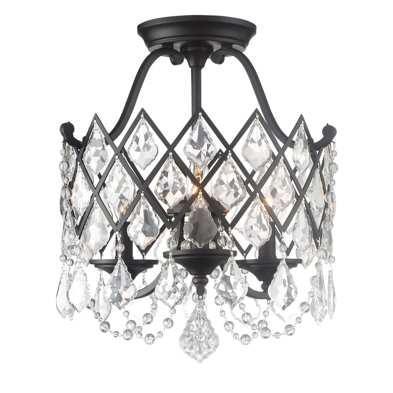 Ravina Three Light Semi-Flush Mount in Vintage Bronze
