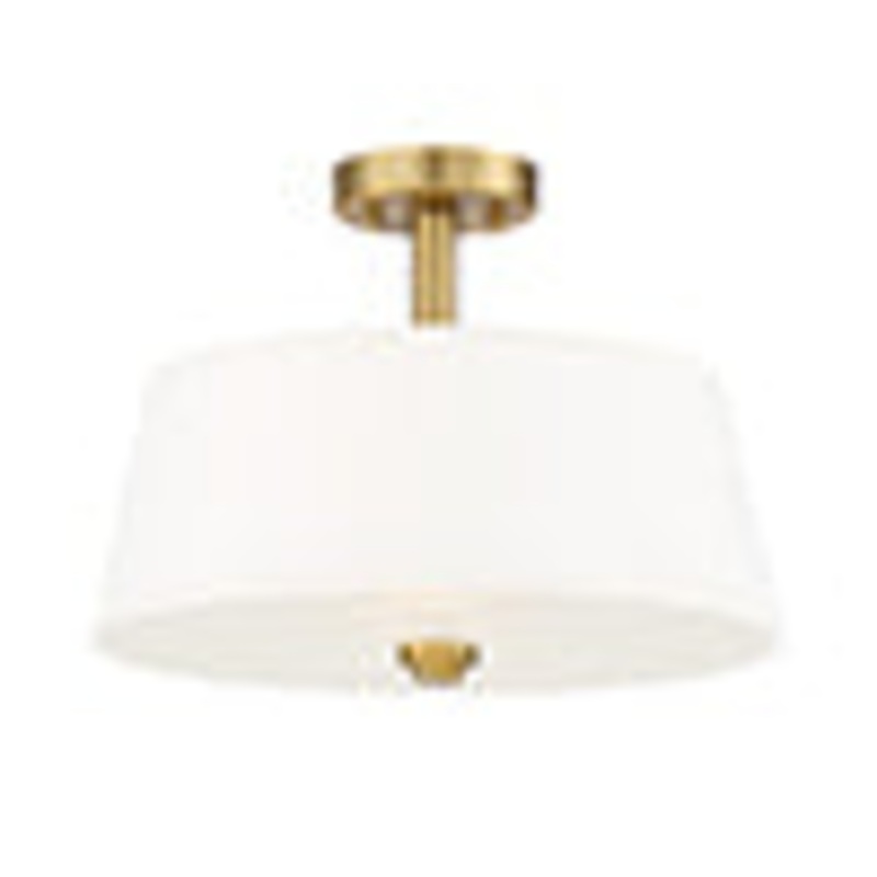 Studio Two Light Semi-Flush Mount in Brushed Gold