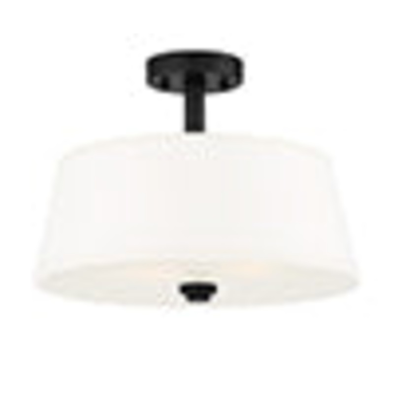 Studio Two Light Semi-Flush Mount in Matte Black
