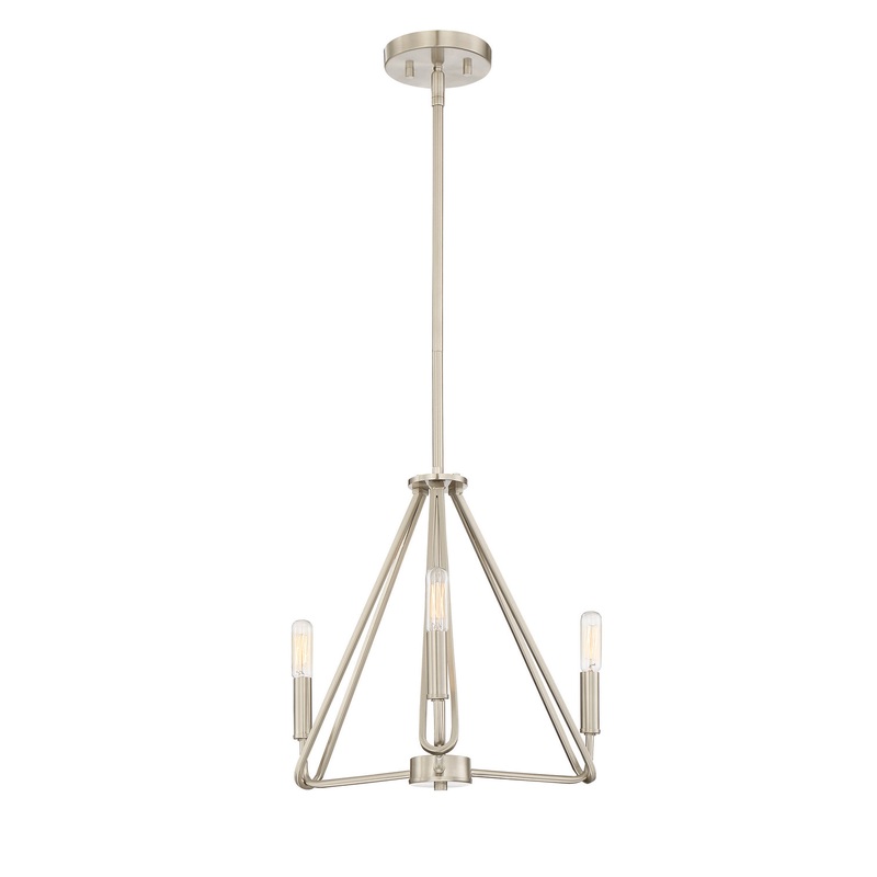 Uptown Four Light Pendant in Satin Platinum