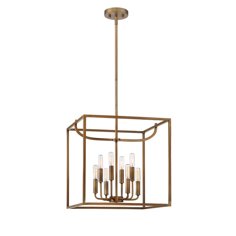 Uptown Foyer Pendant in Old Satin Brass