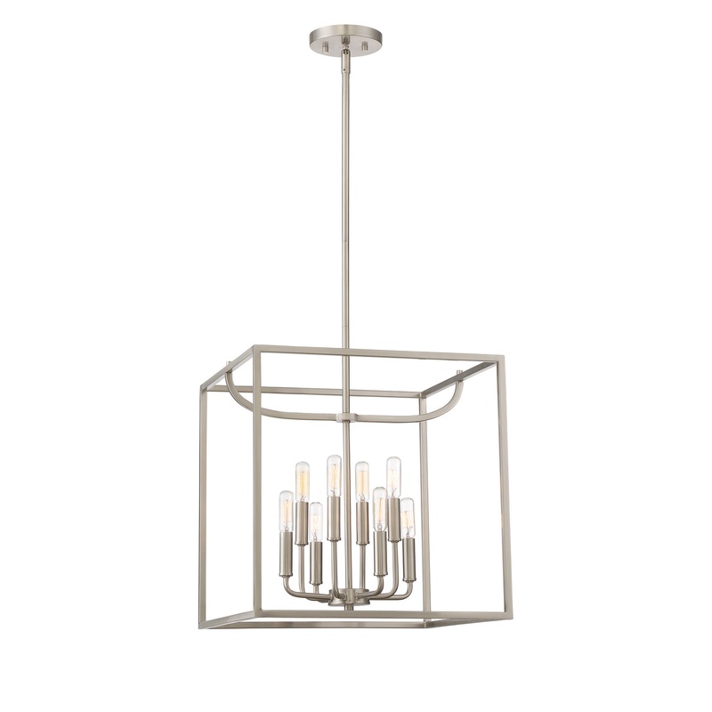 Uptown Foyer Pendant in Satin Platinum