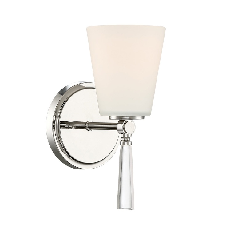 Abree One Light Wall Sconce in Polished Nickel