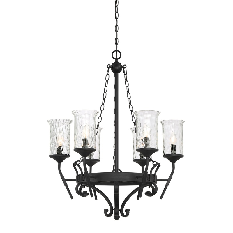 Amilla Six Light Chandelier in Natural Iron