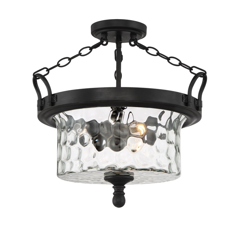 Amilla Three Light Semi-Flush Mount in Natural Iron