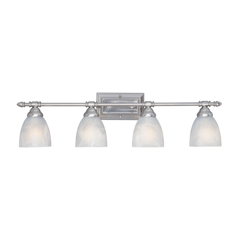 Apollo Four Light Bath Bar in Satin Platinum