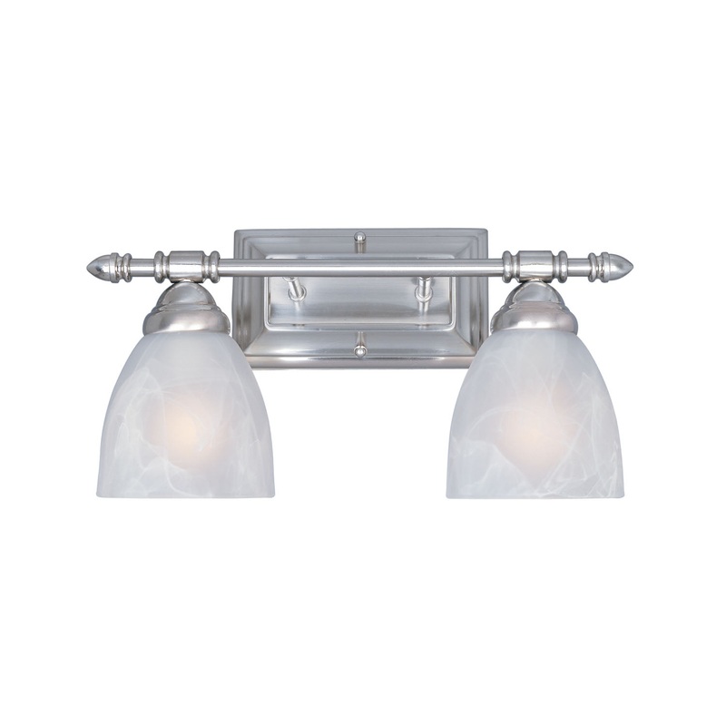 Apollo Two Light Bath Bar in Satin Platinum