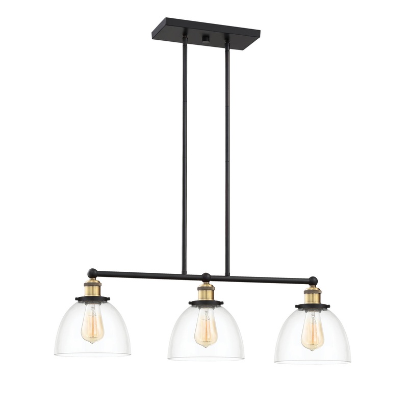 Bryson Three Light Linear Chandelier in Vintage Bronze