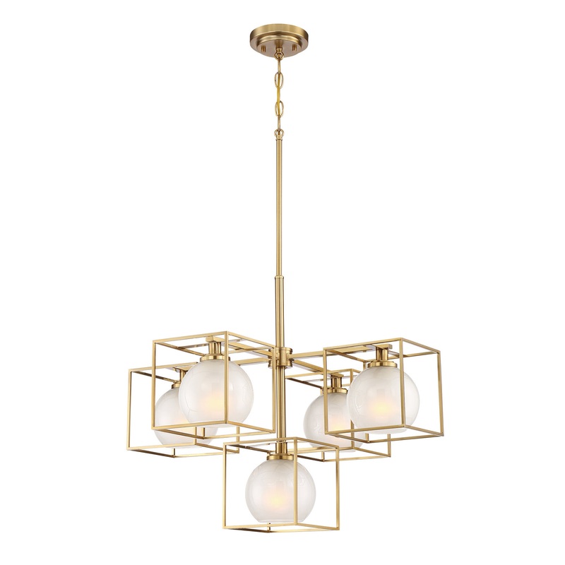 Cowen Five Light Chandelier in Brushed Gold