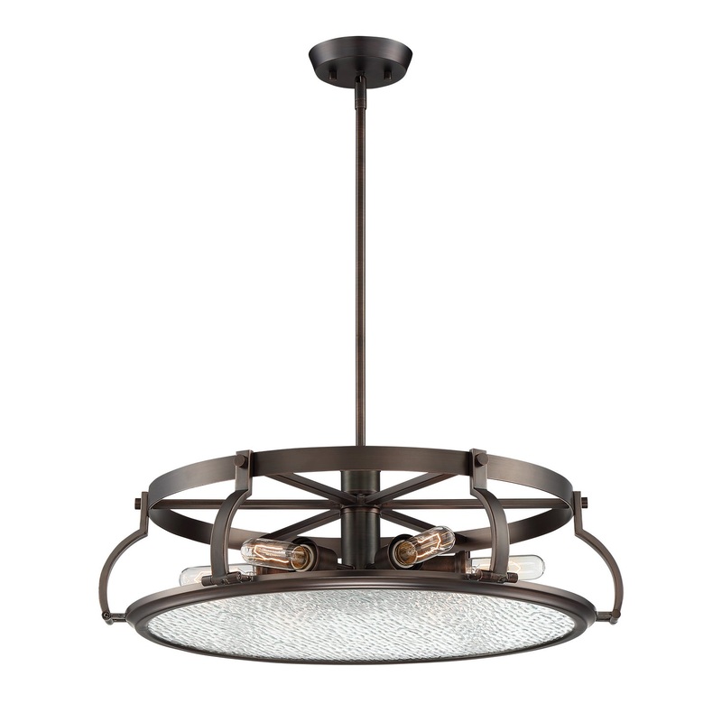 Eaton Six Light Chandelier in Satin Copper Bronze