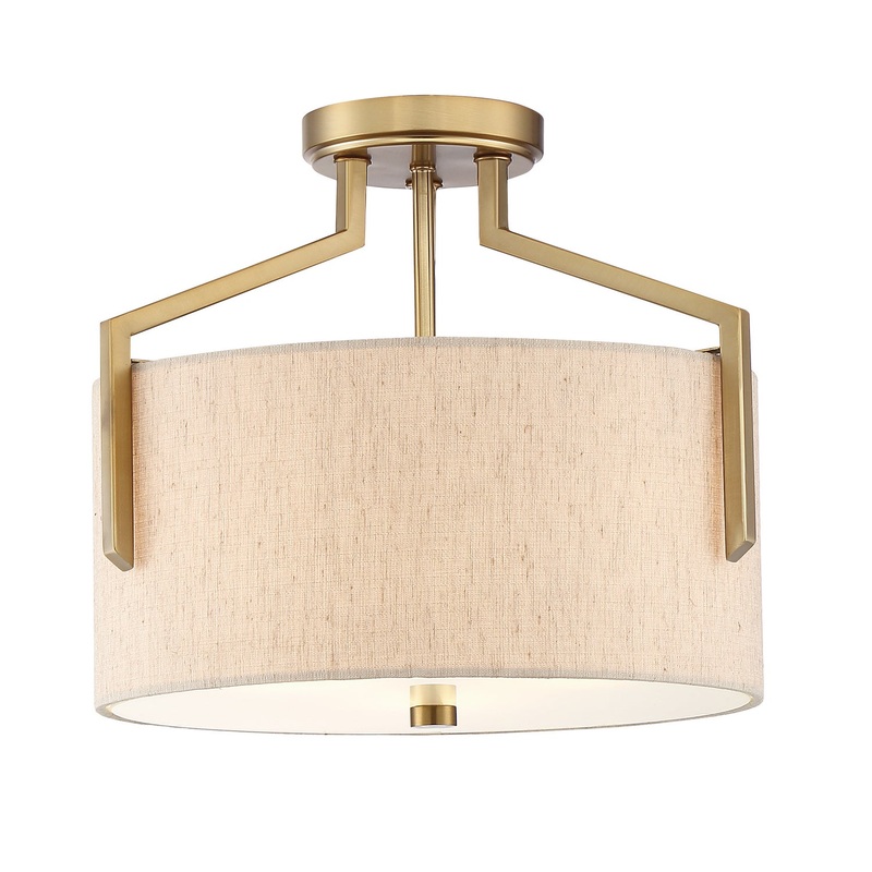 Elara Three Light Semi-Flush Mount in Gold (Brushed)