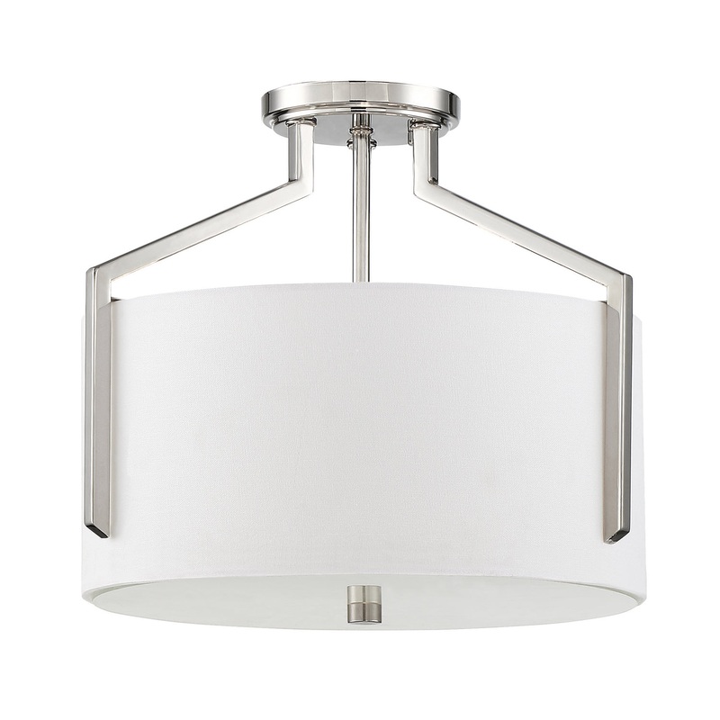 Elara Three Light Semi-Flush Mount in Nickel (Polished)