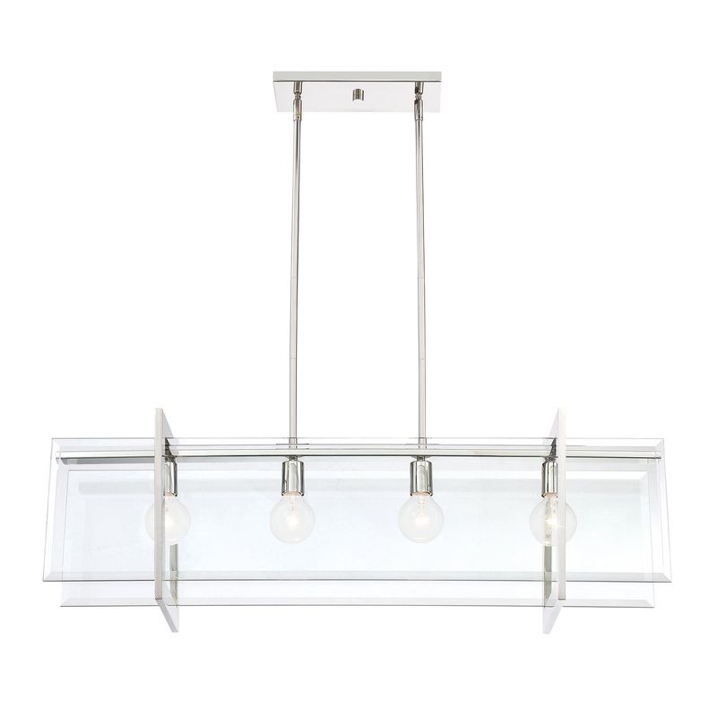 Ethan Four Light Island Chandelier in Polished Nickel