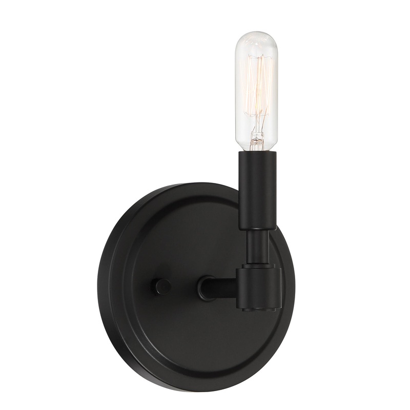 Fiora One Light Wall Sconce in Black