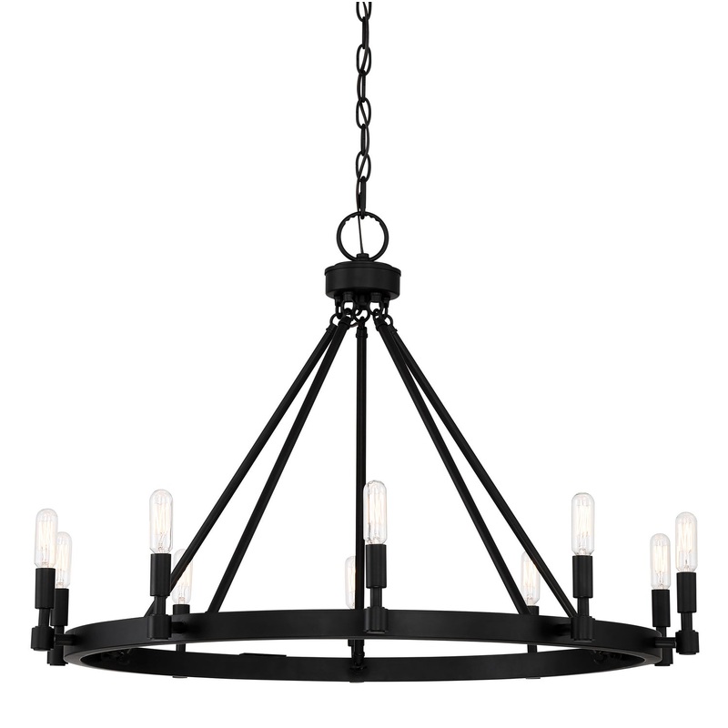 Fiora Ten Light Chandelier in Black