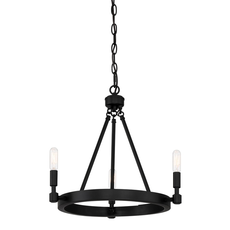 Fiora Three Light Chandelier in Black