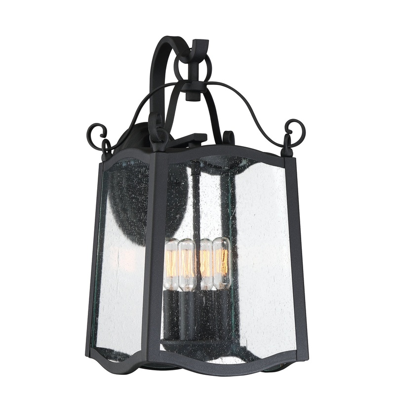 Glenwood Four Light Wall Lantern in Black