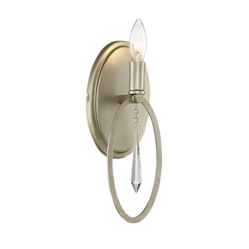 Hutton One Light Wall Sconce in Sterling Gold