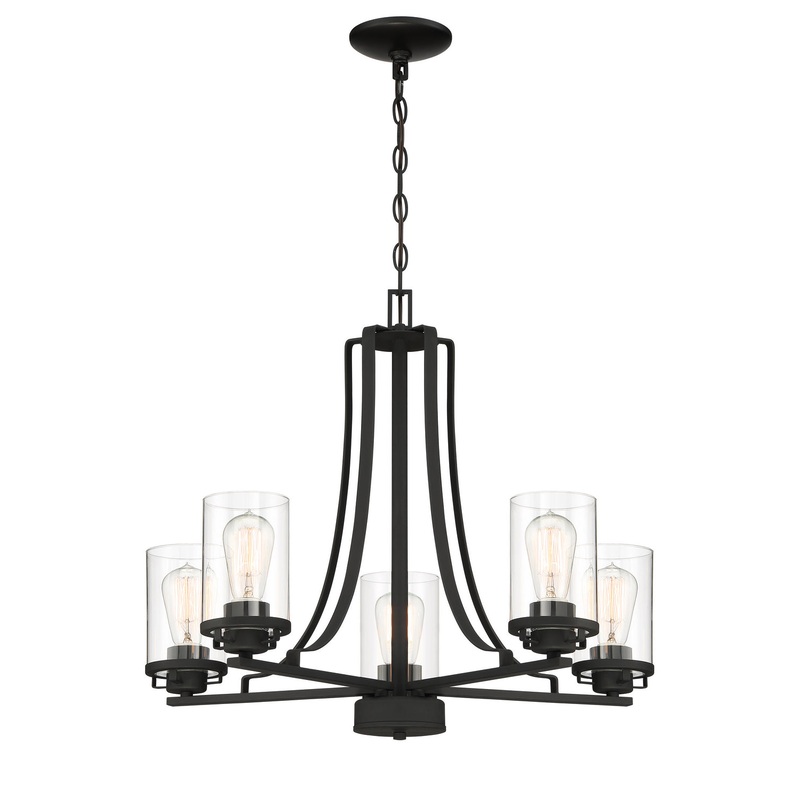 Jedrek Five Light Chandelier in Black