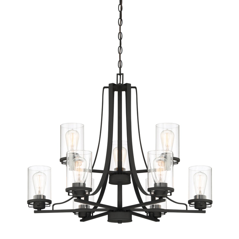 Jedrek Nine Light Chandelier in Black