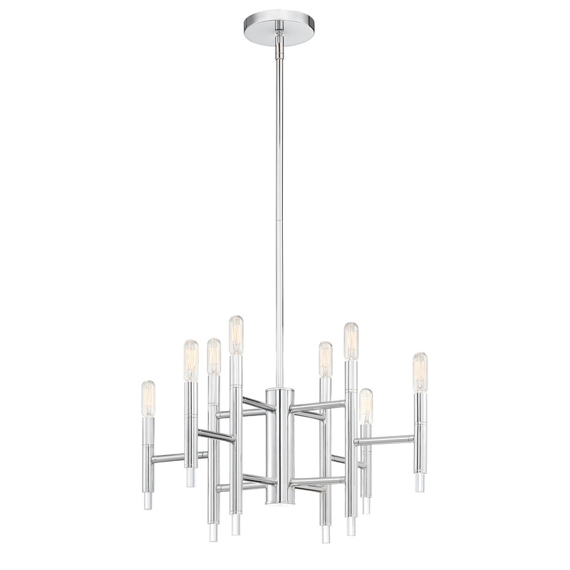 Jessa Eight Light Chandelier in Chrome