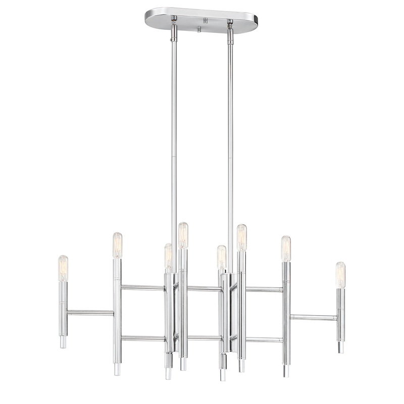 Jessa Eight Light Linear Chandelier in Chrome