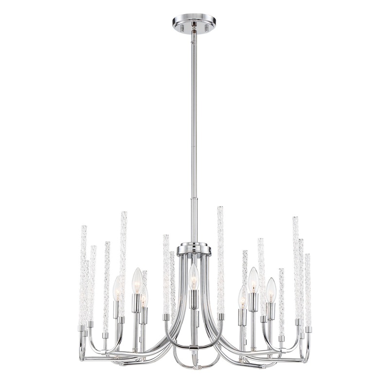 Laretto Eight Light Chandelier in Chrome
